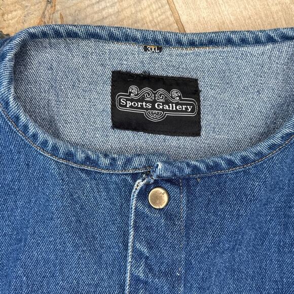 Vintage Native American Bald Eagle Jean Jacket Vest Mens 3XL - Picture 5 of 7